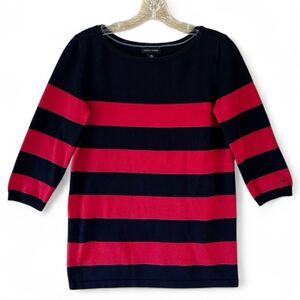 Tommy Hilfiger Navy Blue And Red Sweater